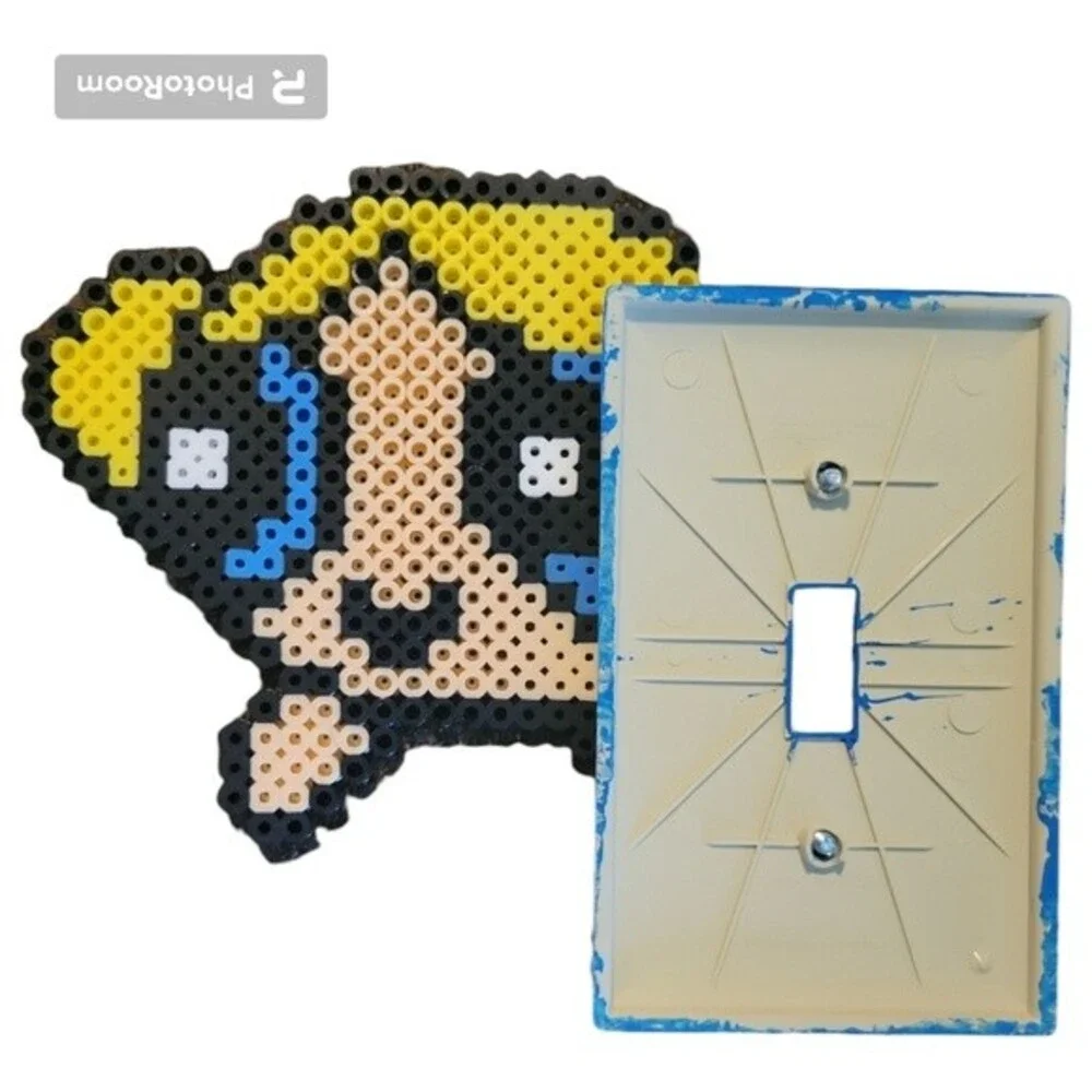 POWERPUFF GIRLS - BUBBLES PERLER SWITCH PLATE